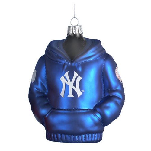 MLB Yankees 4 1/2-Inch Hoodie Sweatshirt Glass Ornament